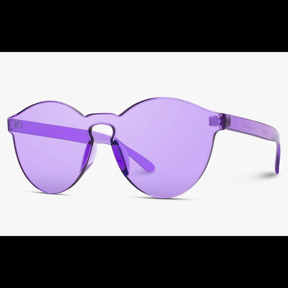 PURPLE Rimless Sunglasses Transparent - new in package